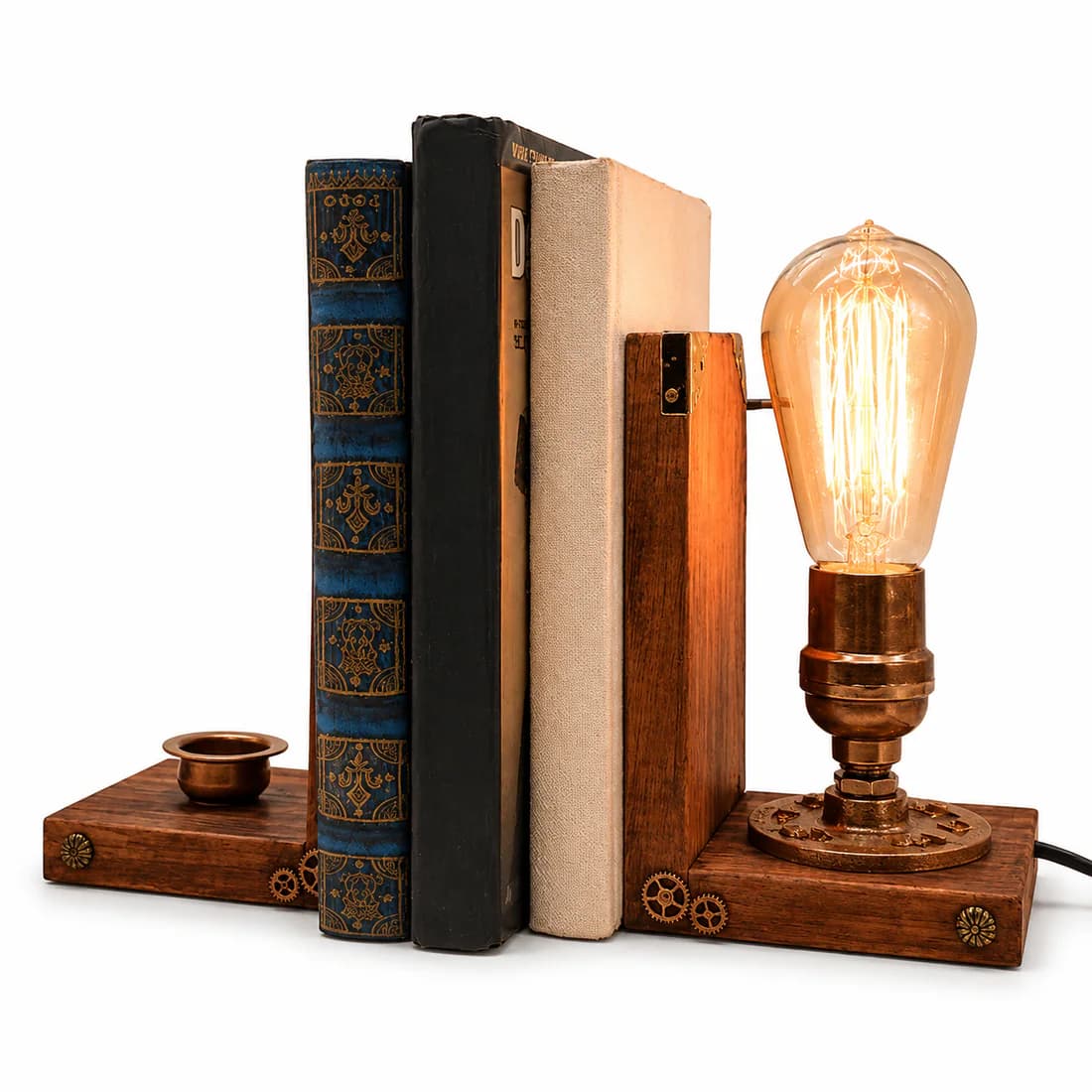 Edison Steampunk Lamp in a warm industrial room