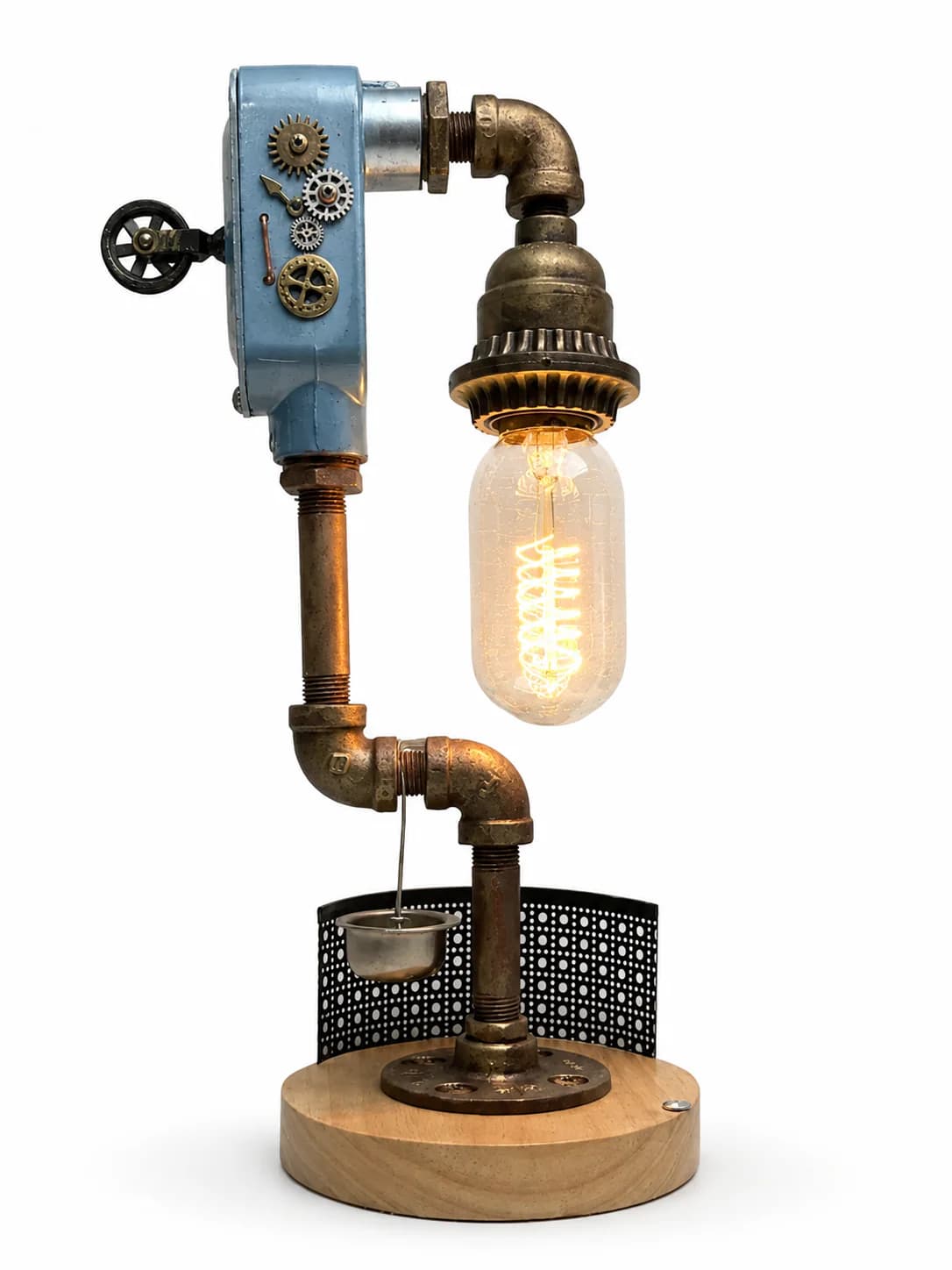 Lampara Blue Patina in a warm industrial room