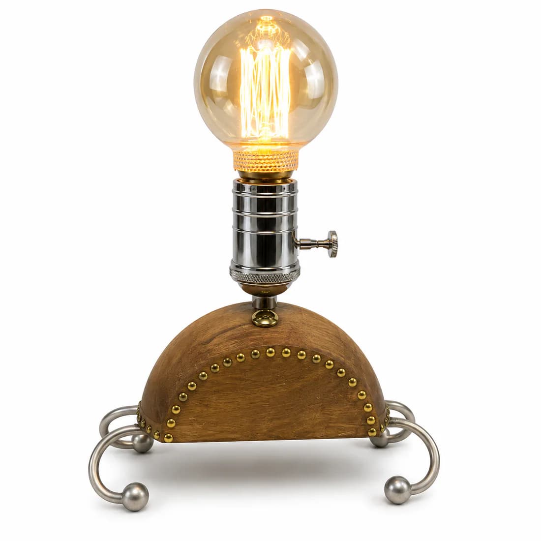 Lampara Edison Chrome in a warm industrial room