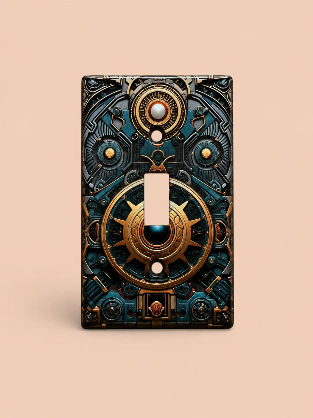 Switch Cover Industrial in a warm industrial room