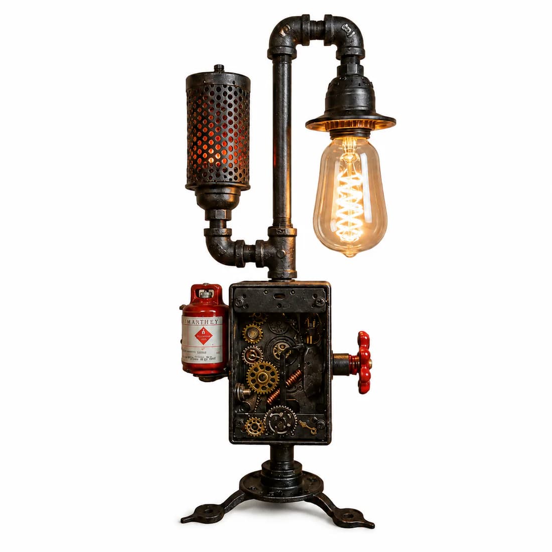 Large Pipe Lamp in a warm industrial room
